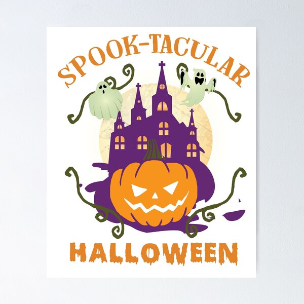 Item preview, Spook Tacular Ghost Halloween Haunted Castle Pumpkin designed and sold by Mikeyy109.