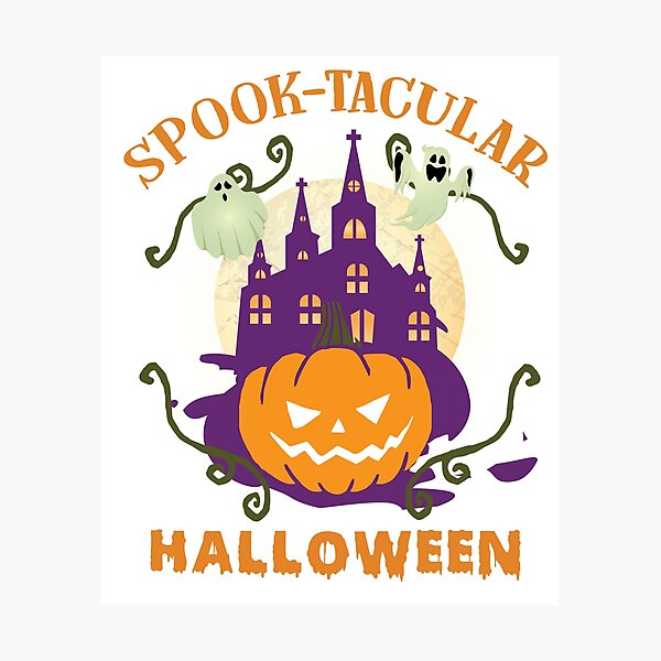 Item preview, Spook Tacular Ghost Halloween Haunted Castle Pumpkin designed and sold by Mikeyy109.