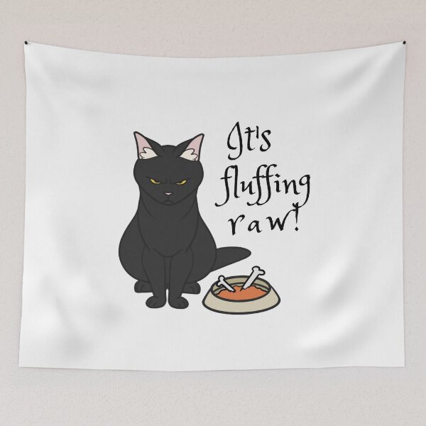 Item preview, It's fluffing raw! Black Cat Angry Simple Minimalist designed and sold by TaterTittles.
