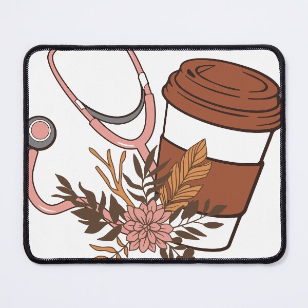 Item preview, Nursing Coffee Flowers Stethoscope Boho designed and sold by redbubbleart18.