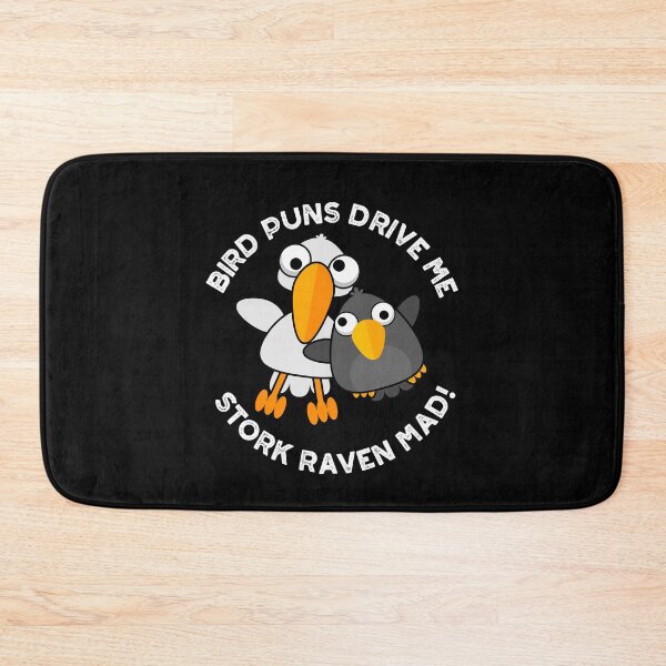 Item preview, Bird Puns Drive Us Stork Raven Mad Funny Puns (Dark BG) designed and sold by punnybone.
