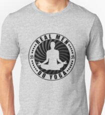 Real Men Do Yoga T-Shirt Design. Unisex T-Shirt
