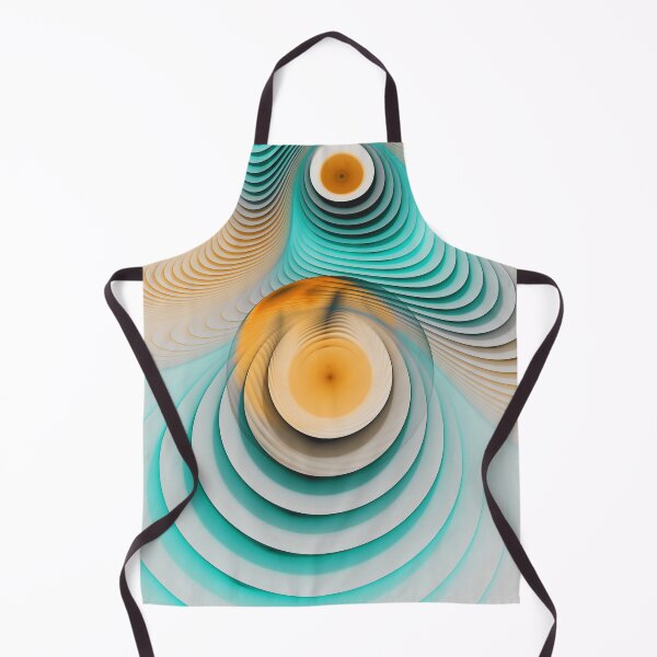 Item preview, Creamy Beige-Teal Plateaus & Eggyolk Spiral Circles designed and sold by San Jaya Prime.