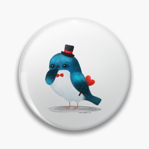 Item preview, Tree Swallow Bird with a heart and a hat designed and sold by julianamotzko.