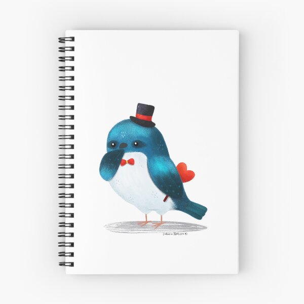 Item preview, Tree Swallow Bird with a heart and a hat designed and sold by julianamotzko.