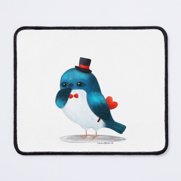 Item preview, Tree Swallow Bird with a heart and a hat designed and sold by julianamotzko.