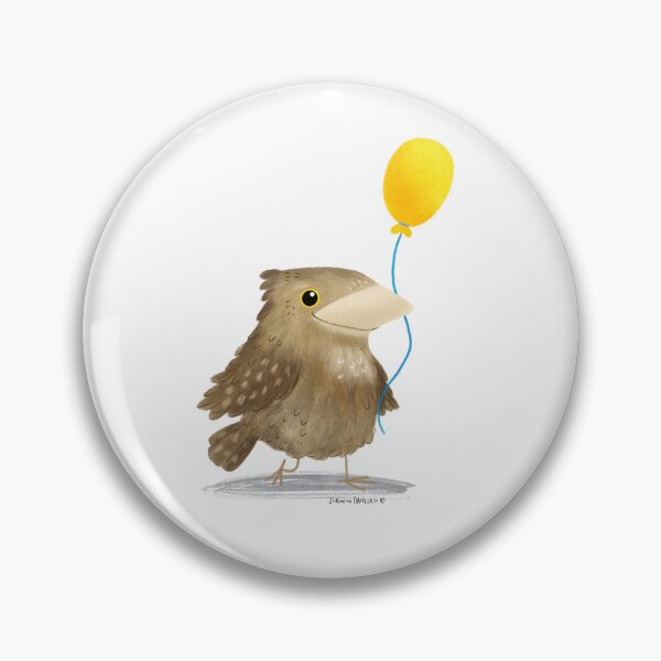 Item preview, Twany Frogmouth Bird with a balloon designed and sold by julianamotzko.