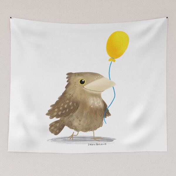 Item preview, Twany Frogmouth Bird with a balloon designed and sold by julianamotzko.