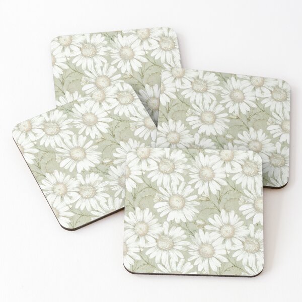 Item preview, Antique Vintage White Ivory Daisy Floral Illustration  designed and sold by VintageFlorals.