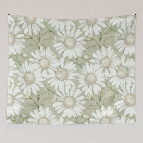 Item preview, Antique Vintage White Ivory Daisy Floral Illustration  designed and sold by VintageFlorals.