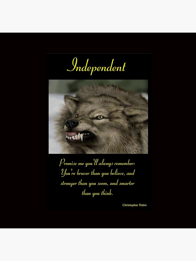 Tote Bag Citation Inspirante De Loup En Colere Independant Par Killslammer Redbubble