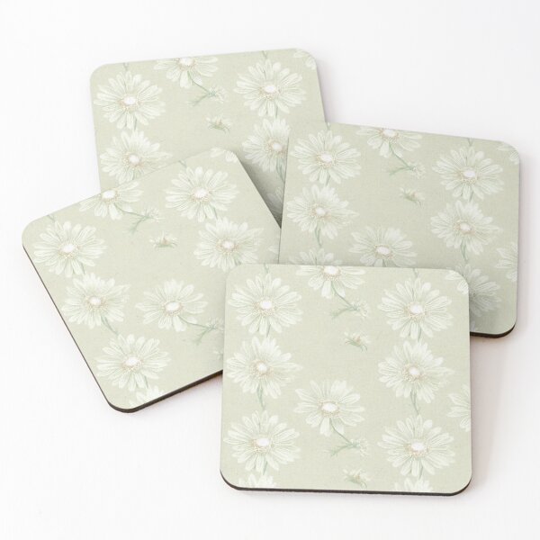 Item preview, Antique Vintage White Ivory Daisy Floral Illustration  designed and sold by VintageFlorals.