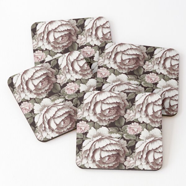 Item preview, Antique Vintage White Ivory Peony Floral Illustration  designed and sold by VintageFlorals.