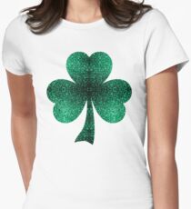 Beautiful Emerald Green glitter sparkles Women's Fitted T-Shirt
