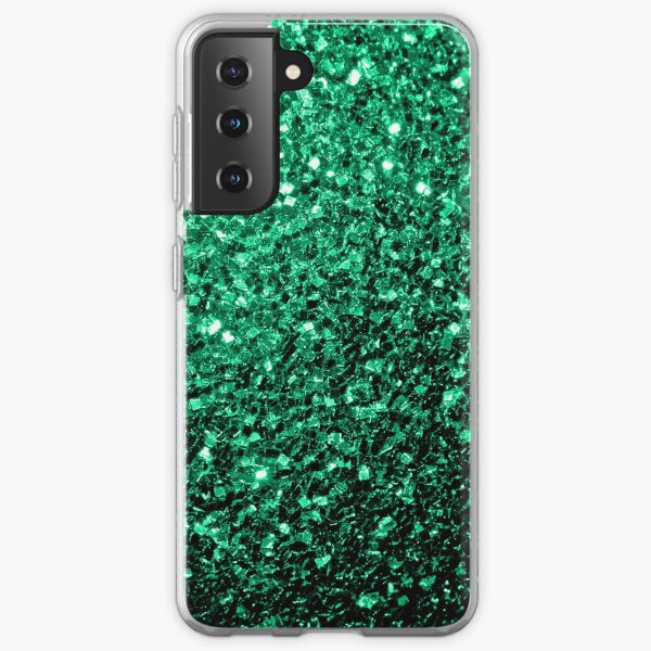 Emerald Green faux glitter sparkles Samsung Galaxy Soft Case