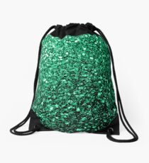 Beautiful Emerald Green glitter sparkles Drawstring Bag