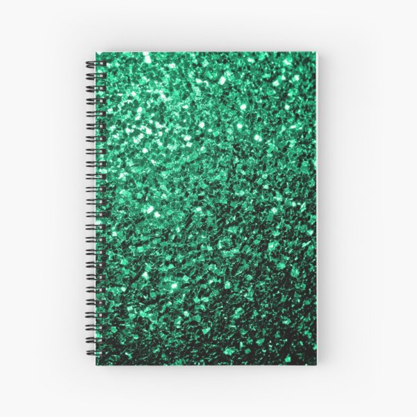 Emerald Green faux glitter sparkles Spiral Notebook