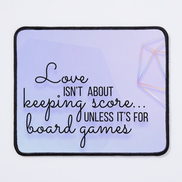 Aperçu de l'œuvre L'amour ne consiste pas à garder le score à moins que ce ne soit dans les jeux de société - Meeple Board Game Couple créée et vendue par BeamGeeks.