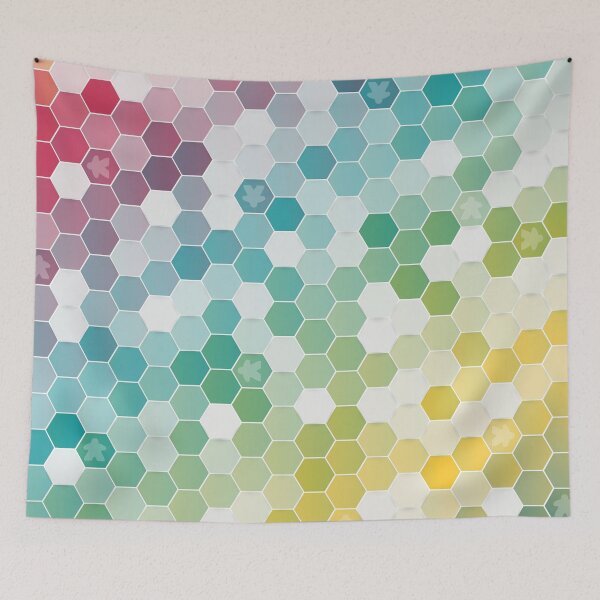 Item preview, Colorful Meeple and Hexagon Pattern for Board Game Lovers designed and sold by BeamGeeks.