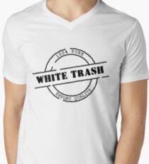 White Trash (Black Print) Men's V-Neck T-Shirt