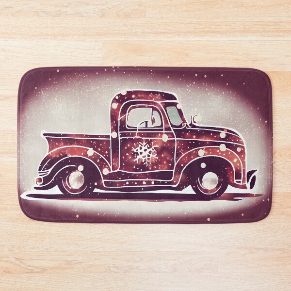 Item preview, A Whimsical Red Christmas Vintage Flatbed Truck with Watercolor Splashes Americana Whimsy and Distressed designed and sold by CGSGraphics.