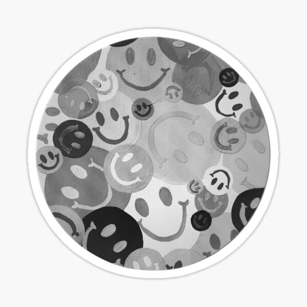 "Black and white smiley faces" Sticker for Sale by joliecahen Redbubble