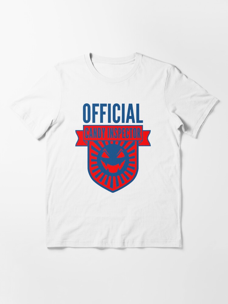 Alternate view of Official Candy Inspector - Red/Blue Halloween Design Essential T-Shirt