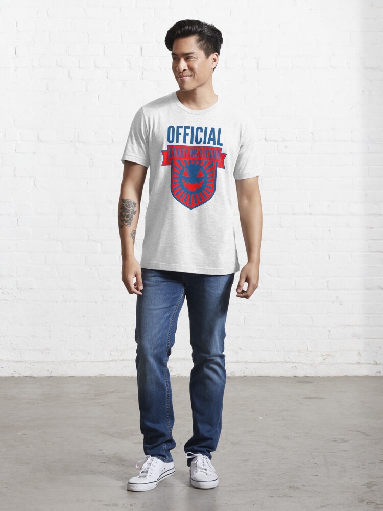 Alternate view of Official Candy Inspector - Red/Blue Halloween Design Essential T-Shirt