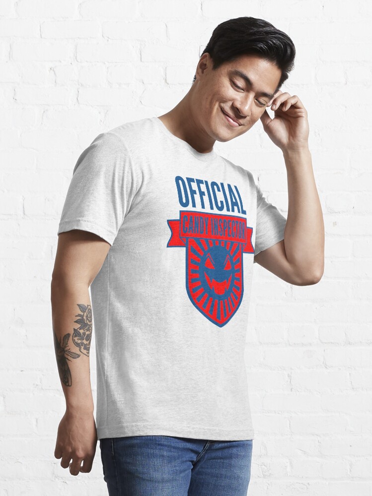 Alternate view of Official Candy Inspector - Red/Blue Halloween Design Essential T-Shirt