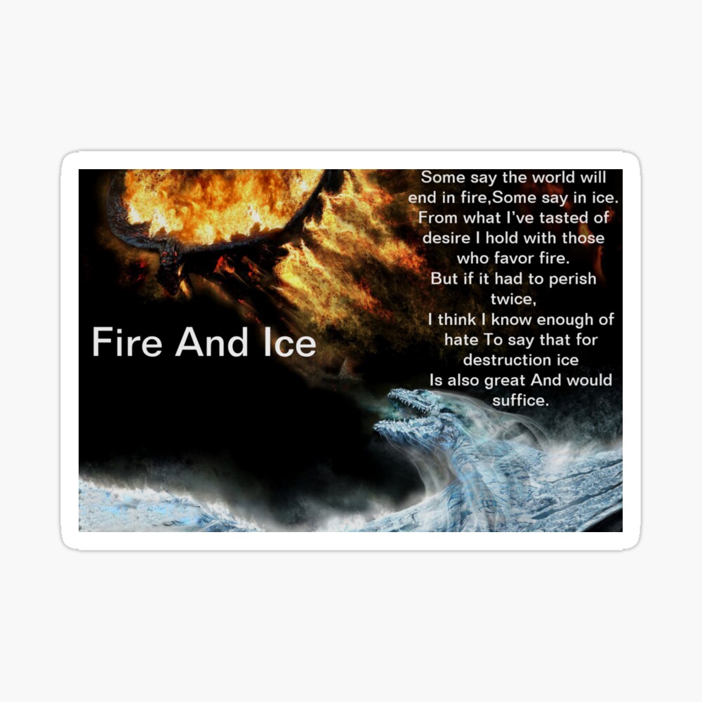 Fire And Ice With Fire Fighting Ice Dragons Poster By Killslammer Redbubble