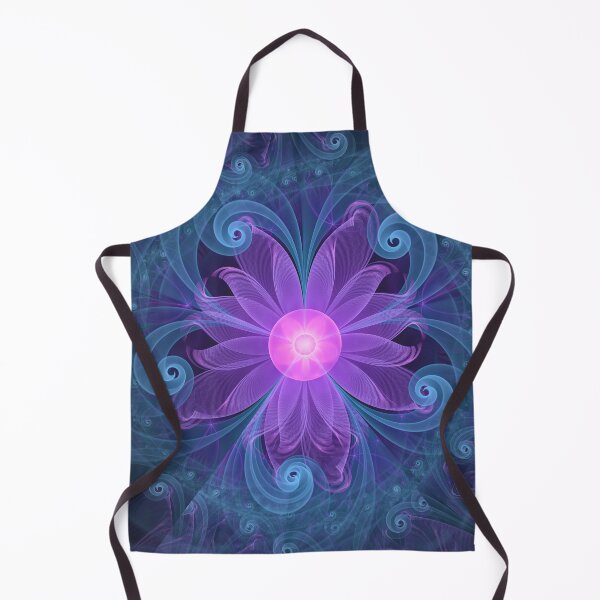 Item preview, Blown Glass Flower of an Electric Blue Fractal Iris designed and sold by San Jaya Prime.