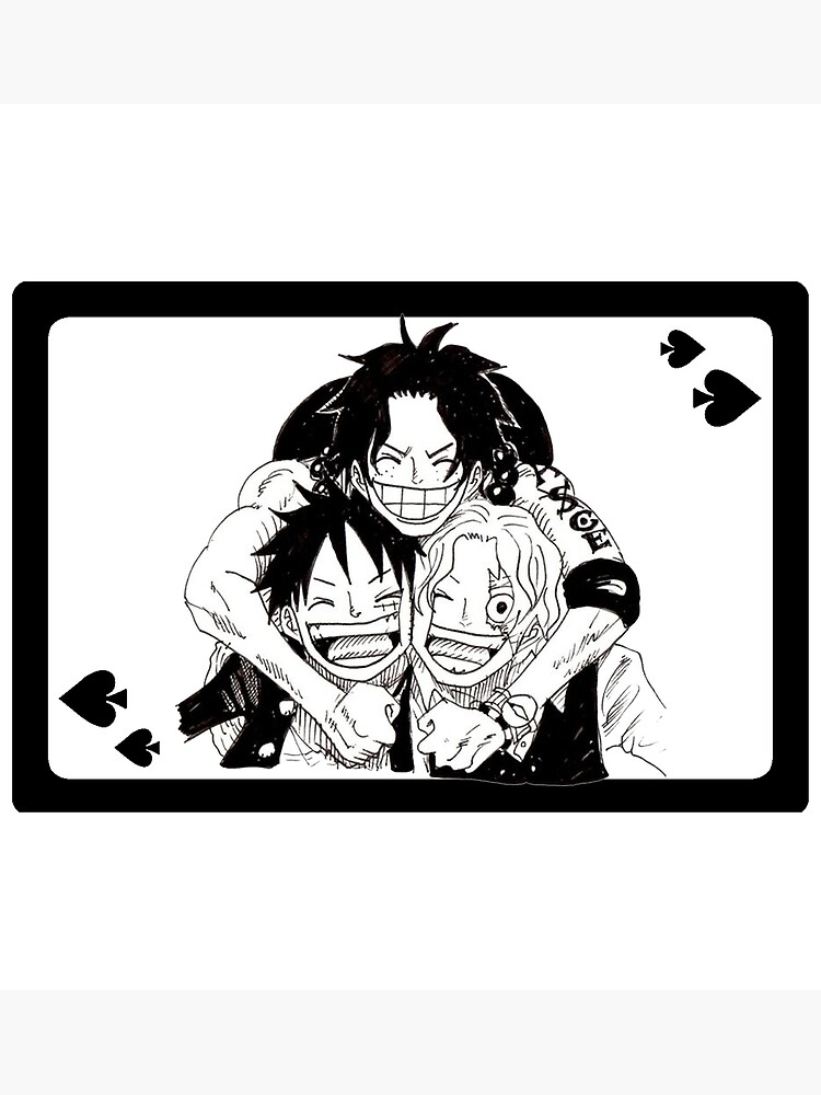 "one piece anime manga design of luffy and sabo and ace brothers