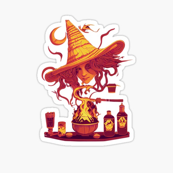 "Witch Brewing Potions" Sticker for Sale by Ironicdoll Redbubble