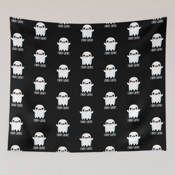 Item preview, I Boo-lieve Funny Positive Ghost Puns (Dark BG) designed and sold by punnybone.