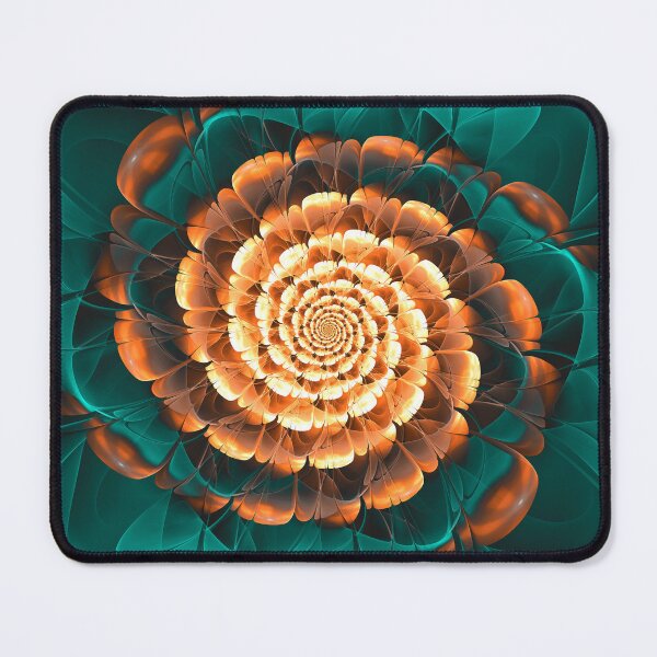 Item preview, Abloom in Golden-Aqua Petals of a Fractal Sun Rose designed and sold by San Jaya Prime.