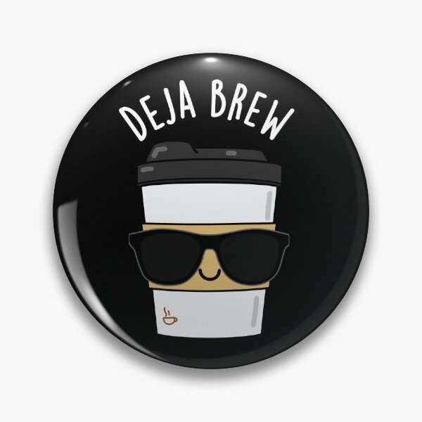 Item preview, Deja Brew Funny Coffee Puns (Dark BG) designed and sold by punnybone.
