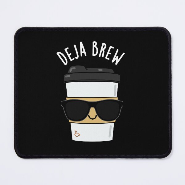 Item preview, Deja Brew Funny Coffee Puns (Dark BG) designed and sold by punnybone.