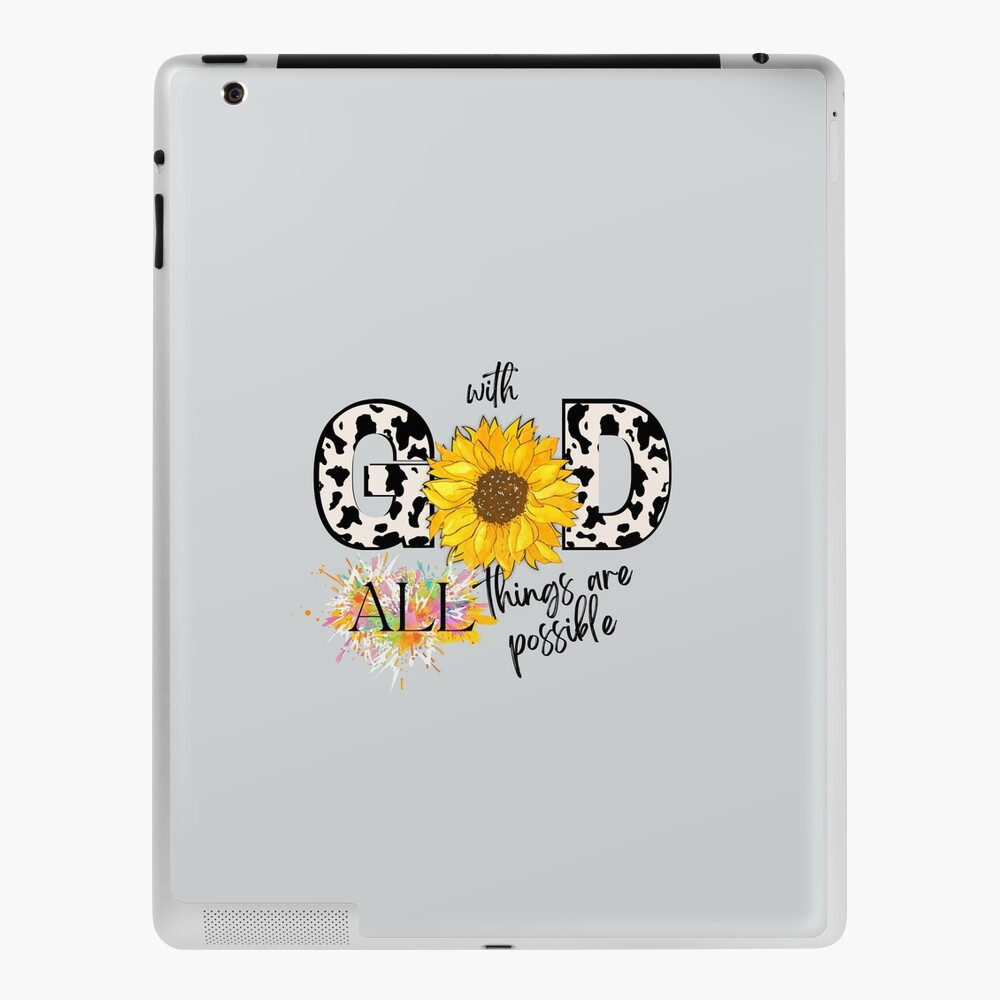 Sunflower and Cow print, With God all things are possible. | Hardcover  Journal