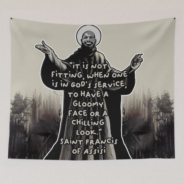 Item preview, No Gloomy Faces (Saint Francis of Assisi) designed and sold by NuminousYes.