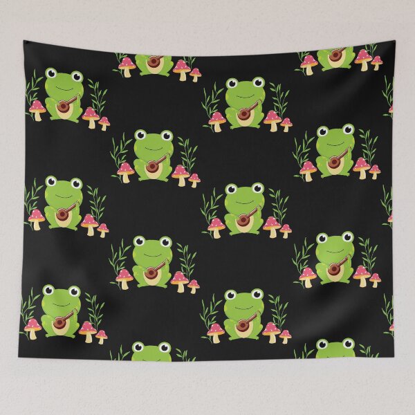 Item preview, cute kawaii frog with mushroom music designed and sold by hieuvustore.