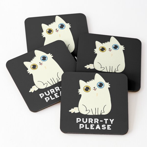 Item preview, Purr-ty Please Funny Kitty Cat Puns (Dark BG) designed and sold by punnybone.
