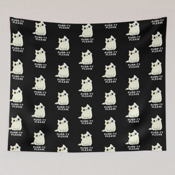 Item preview, Purr-ty Please Funny Kitty Cat Puns (Dark BG) designed and sold by punnybone.