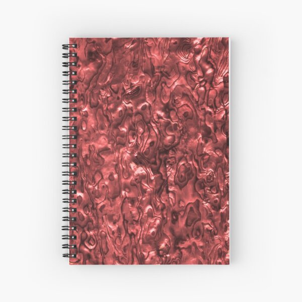 Abalone Shell | Paua Shell | Seashell Patterns | Sea Shells | Red Tint | Spiral Notebook