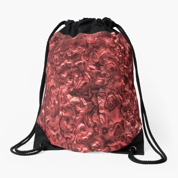 Abalone Shell | Paua Shell | Seashell Patterns | Sea Shells | Red Tint | Drawstring Bag