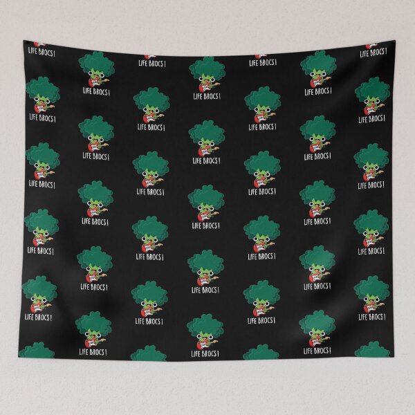 Item preview, Life Brocs Funny Broccoli Puns (Dark BG) designed and sold by punnybone.