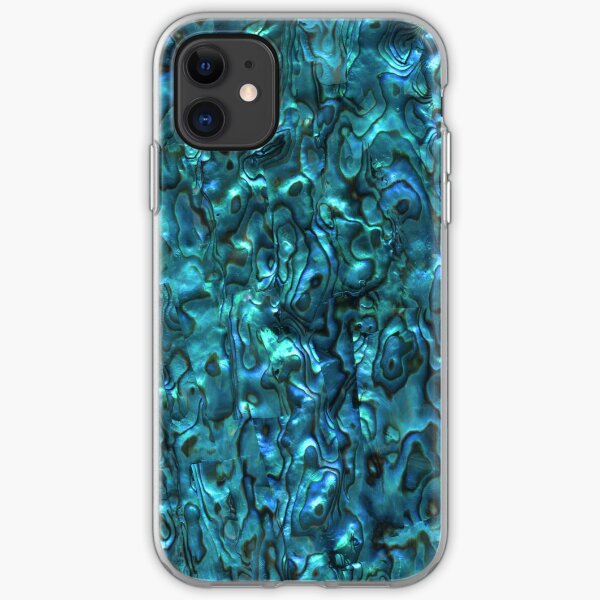 Abalone Shell | Paua Shell | Seashell Patterns | Sea Shells | Cyan Blue Tint | iPhone Soft Case