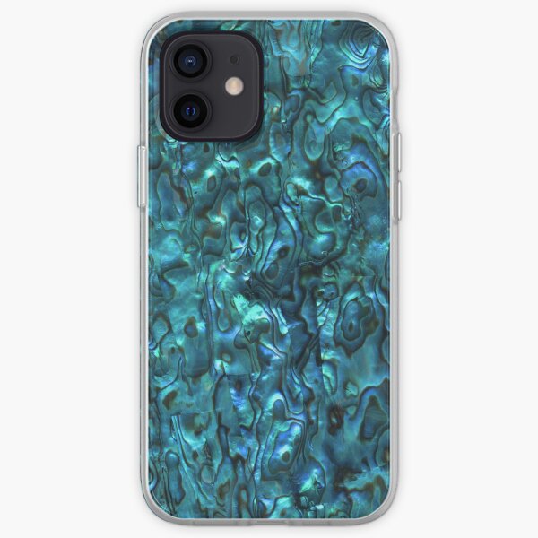 Abalone Shell | Paua Shell | Seashell Patterns | Sea Shells | Cyan Blue Tint | iPhone Soft Case