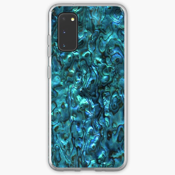 Abalone Shell | Paua Shell | Seashell Patterns | Sea Shells | Cyan Blue Tint | Samsung Galaxy Soft Case