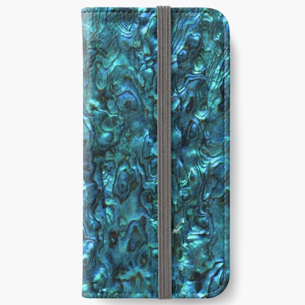 Abalone Shell | Paua Shell | Seashell Patterns | Sea Shells | Cyan Blue Tint | iPhone Wallet