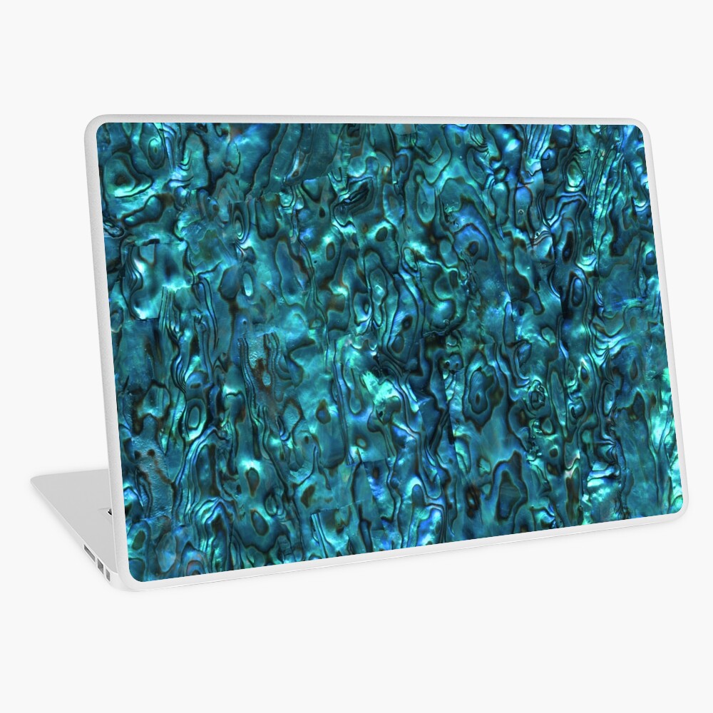Abalone Shell | Paua Shell | Seashell Patterns | Sea Shells | Cyan Blue Tint | Laptop Skin